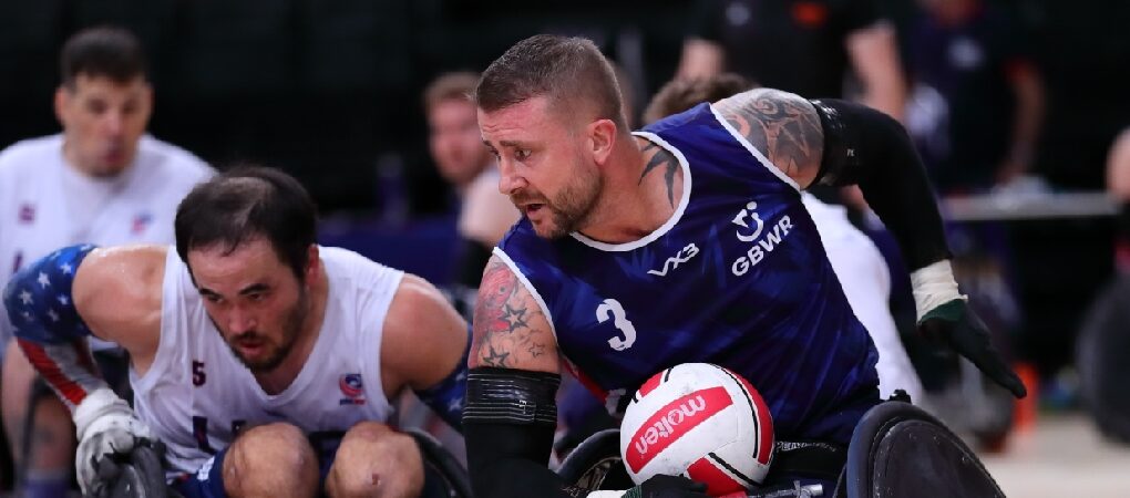 Picture from IWRC 2023 in Paris of a match between USA and GB