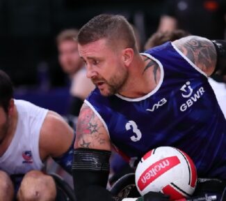 Picture from IWRC 2023 in Paris of a match between USA and GB
