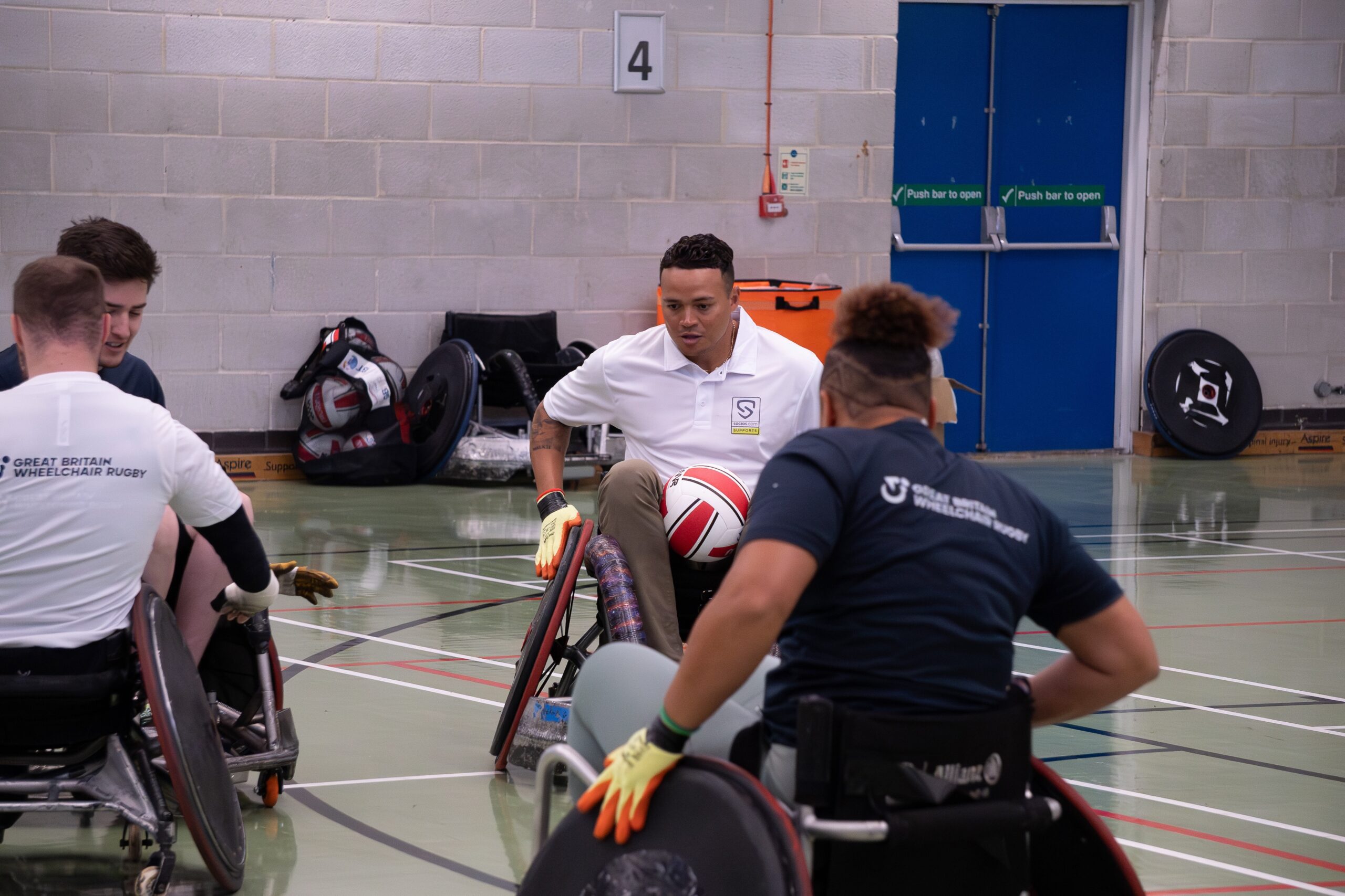 GBWR athletes Ollie Maglion and David Ross with GBWR ambasador Shaunaugh Brown and Socios.com Supports ambasador Jermaine Jenas