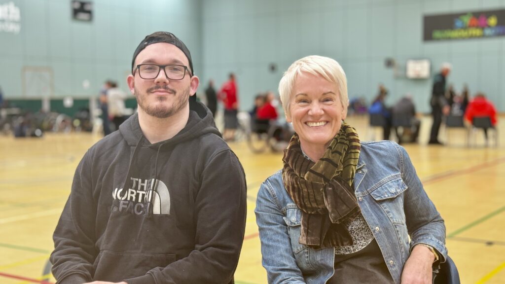 Mary Daunt attends wheelchair rugby competition in PLymouth